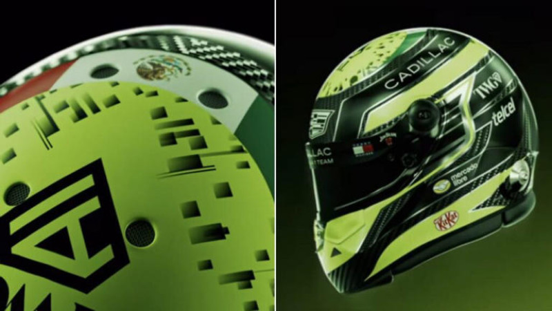 Checo Pérez revela el casco que usará en su regreso a la F1 con Cadillac