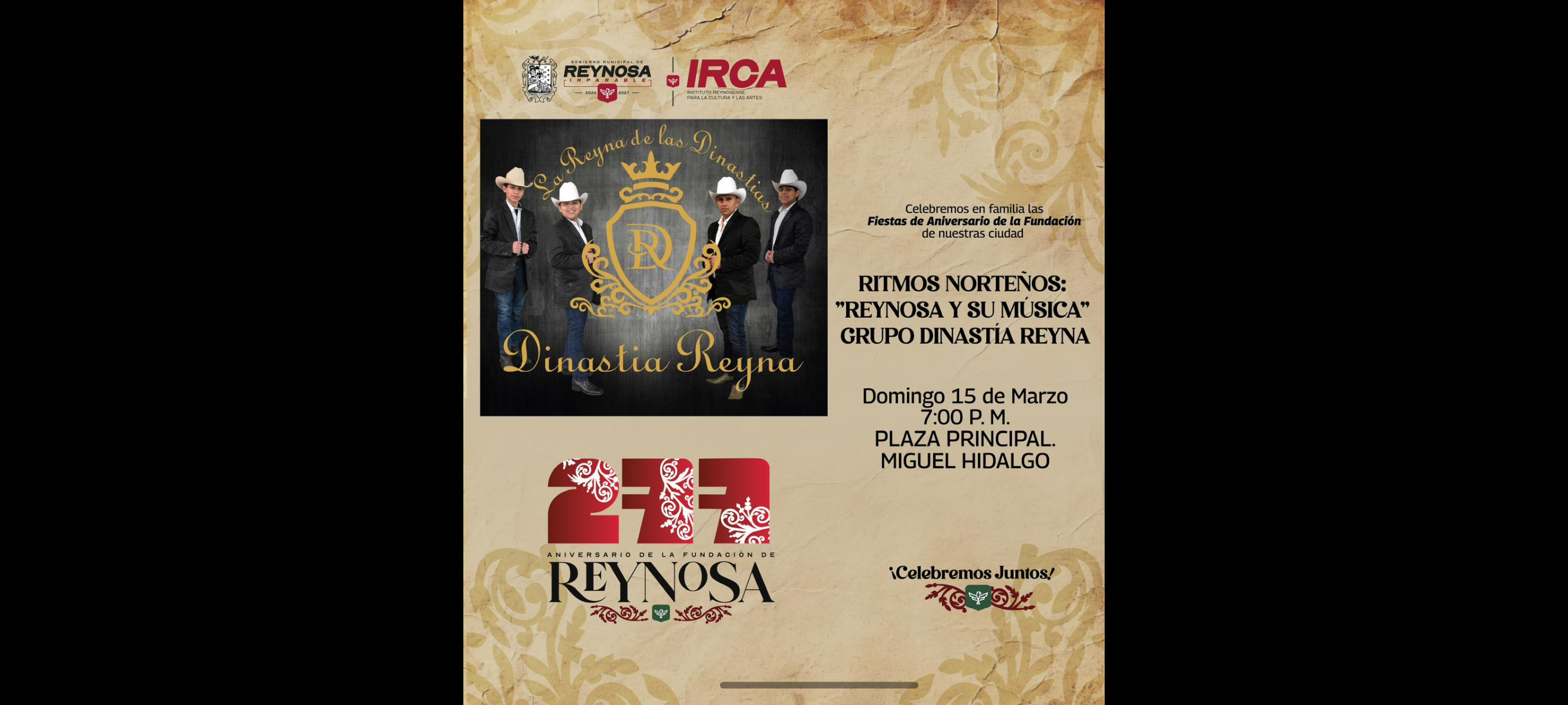 Plazas Miguel Hidalgo y Treviño Zapata, Foros de Arte y Cultura en el 277 Aniversario de la Fundación de Reynosa