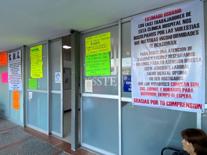 Trabajadores del ISSSTE en Victoria continúan trabajando bajo protesta