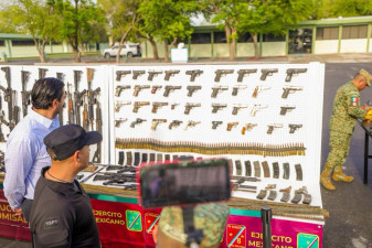 Respalda Alcalde Carlos Peña Ortiz destrucción de armas ilegales en ceremonia militar