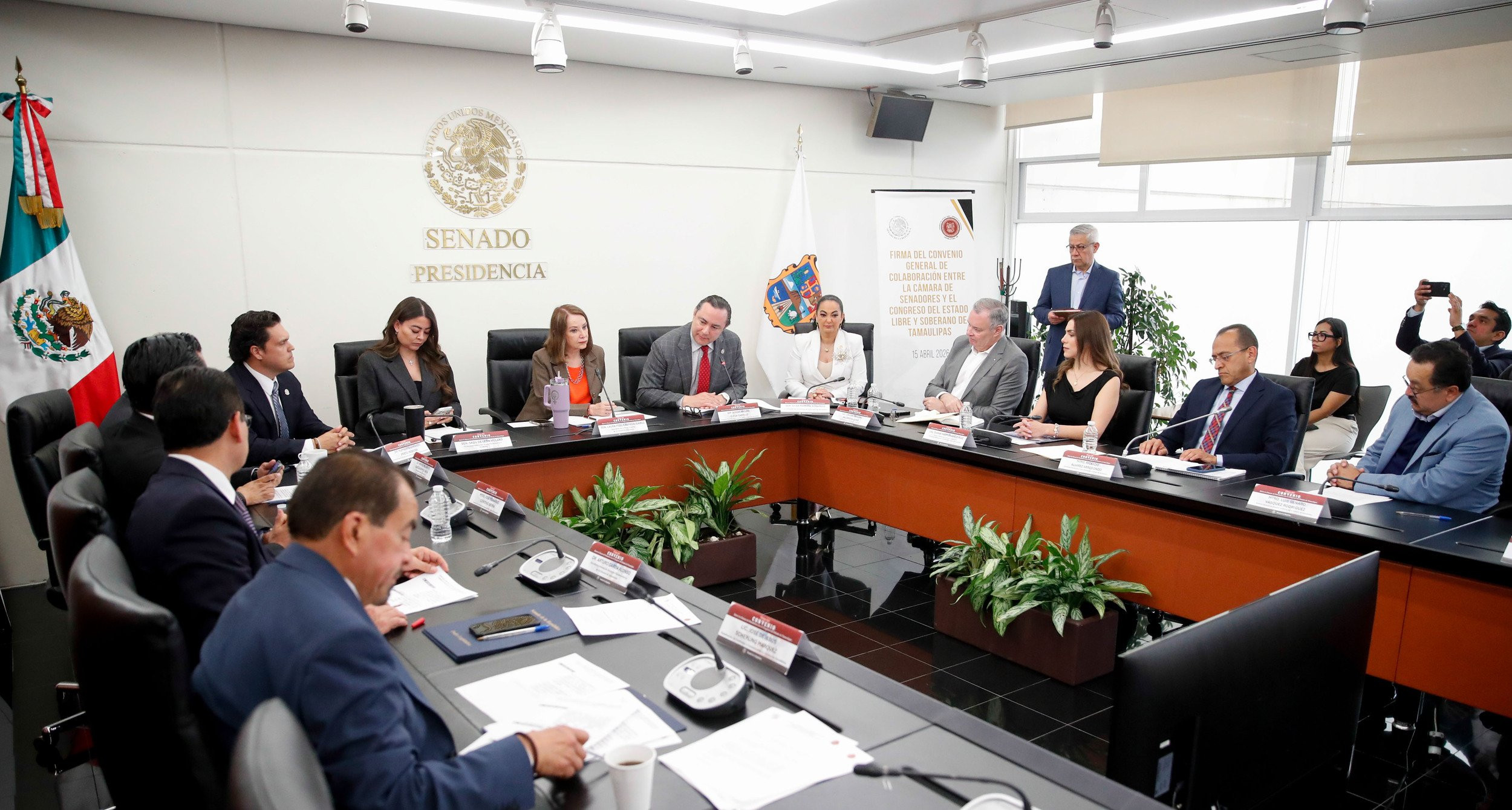 Senado y Congreso de Tamaulipas firman convenio para fortalecer el trabajo legislativo