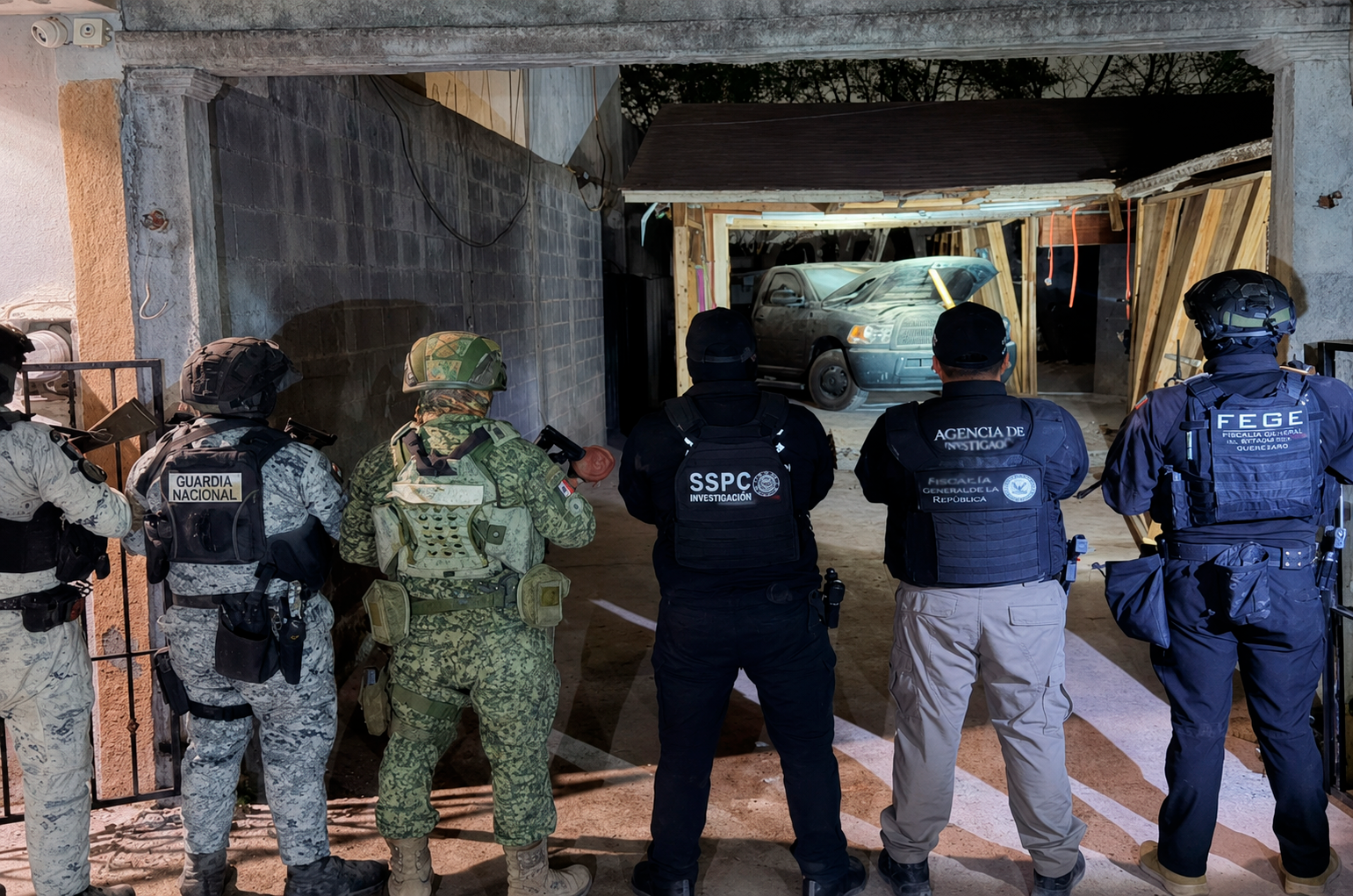 Catean inmueble en Reynosa y aseguran vehículo con blindaje artesanal