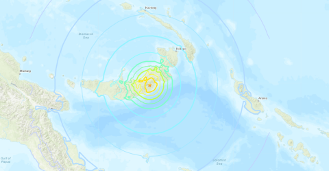 Tres sismos sacuden a Nueva Bretaña este miércoles