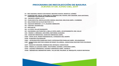 Programa de recolección de basura