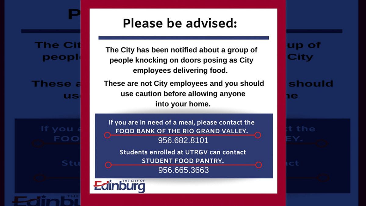 Alerta Edinburg por grupo de personas suplantando a personal del gobierno