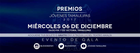 Invitan a entrega de Premios Jóvenes Tamaulipas y Premios FAO