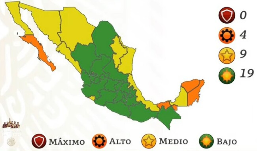 19 Estados en semáforo verde epidémico