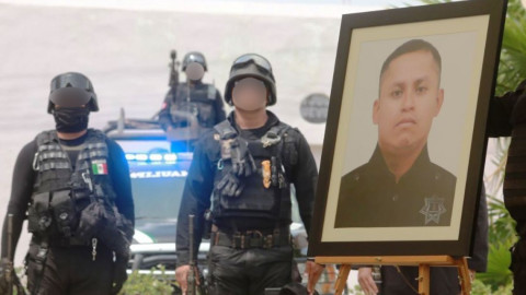 Policía Estatal fallecido es despedido con honores por SSP