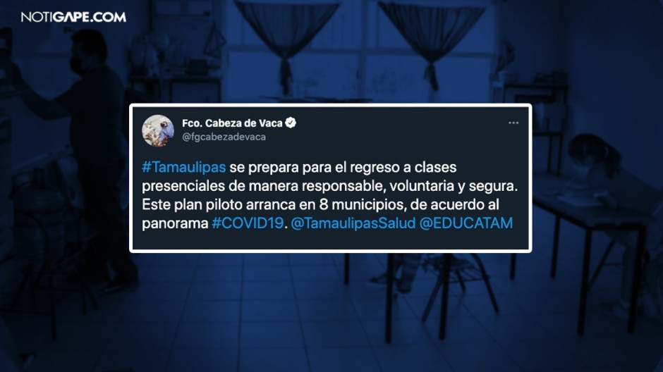 Emite Tamaulipas acuerdo para reapertura gradual de clases presenciales