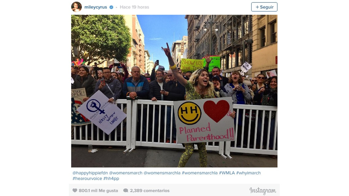 Celebridades que asistieron a la marcha de las mujeres contra Trump