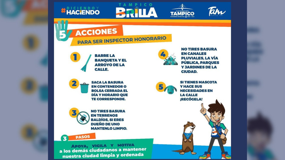 "Tampico Brilla" trae sanciones para ciudadanos que generen basura en vía pública