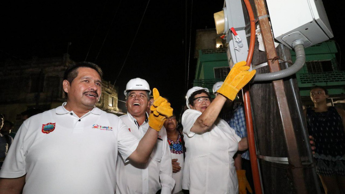 Activa gobierno municipal cinco circuitos eléctricos en la zona centro de Tampico