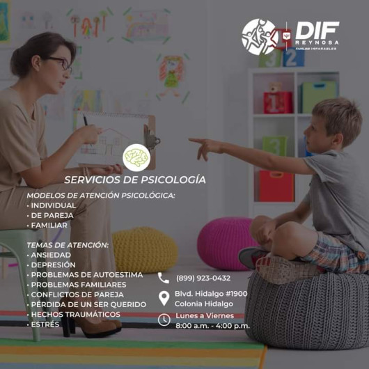 Atiende DIF Reynosa a familias con servicios de psicología