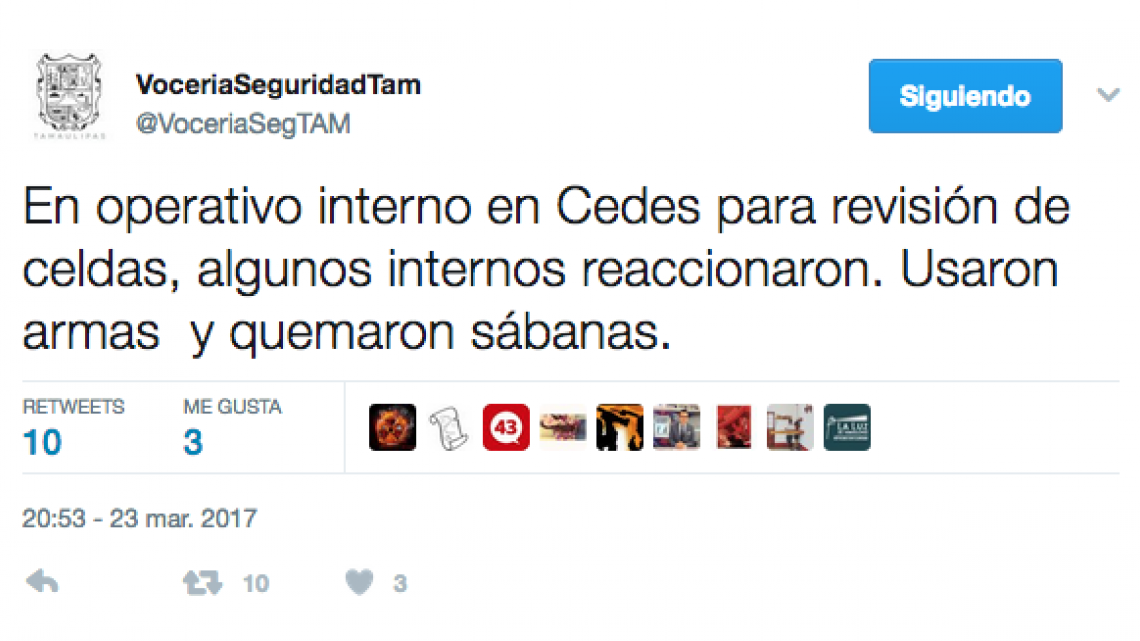 Autoridades controlan motín en Penal de Ciudad Victoria   