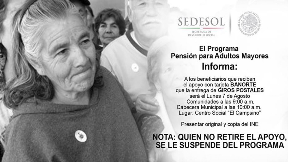 Dan anuncio del programa "Pensión para Adultos Mayores"