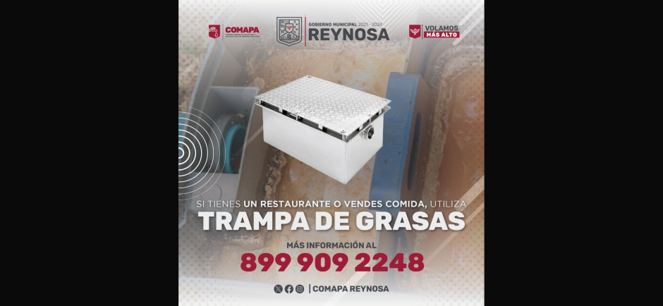Exhorta Comapa a establecimientos comerciales a contar con trampa de grasas
