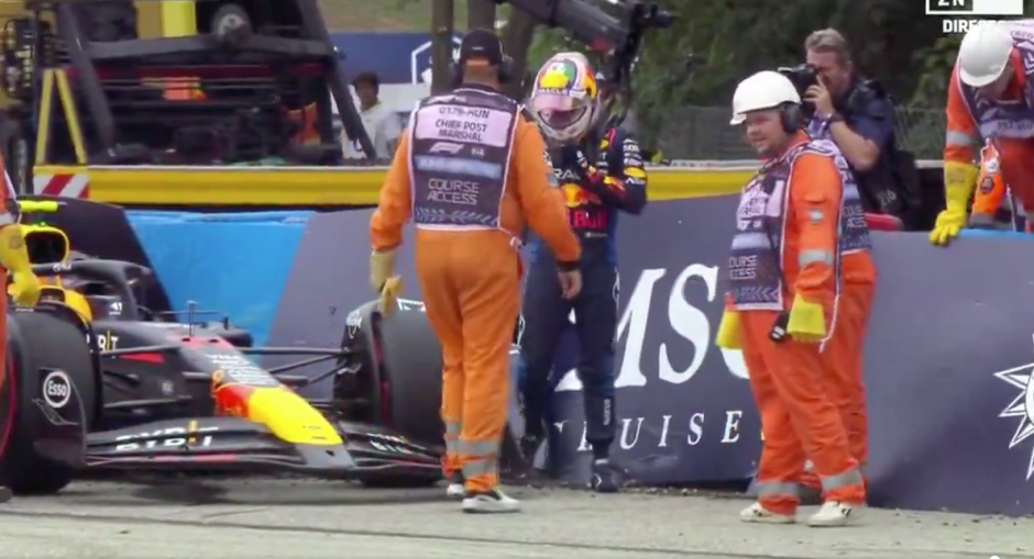 Sergio ‘Checo’ Pérez  Pérez sufre accidente y queda fuera de la clasificación del GP de Gran Bretaña