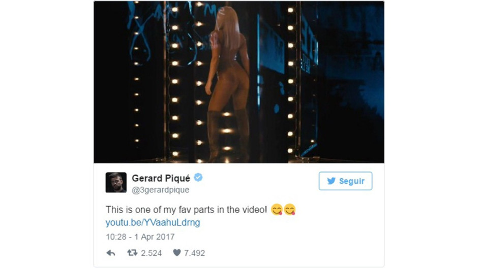 Pique dice cual es la parte que más le gusta de Shakira