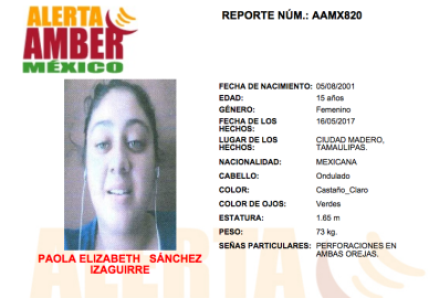 Joven desaparece en Madero 