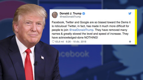 Trump critica redes sociales por apoyo a demócratas