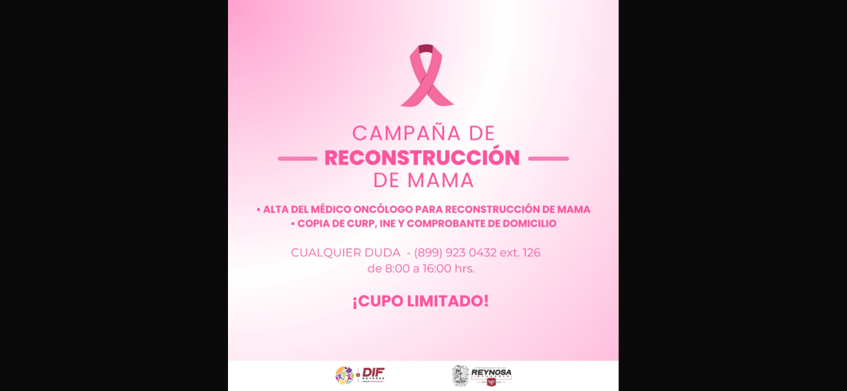 Llama DIF Reynosa a registrarse en la Campaña de Reconstrucción de Mama