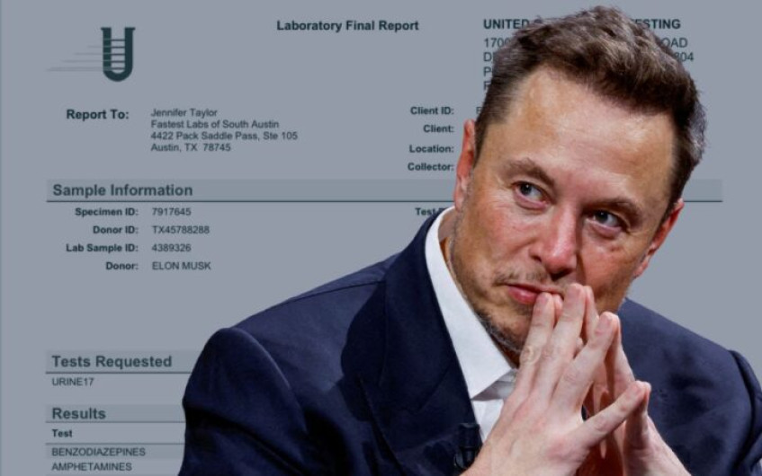Musk comparte un análisis de orina con resultados negativos de drogas tras informe del NYT