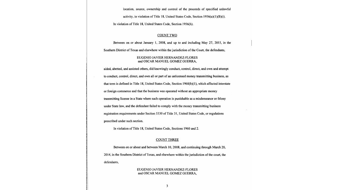 Aumenta EU cargos contra Eugenio Hernández y su cuñado