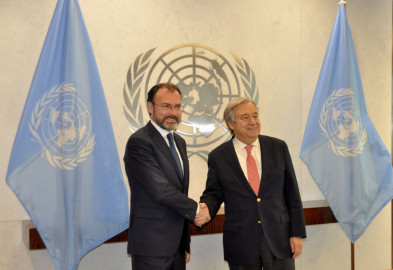 Videgaray y secretario general de la ONU hablan sobre relación México-EU