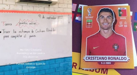 Maestra ofrece puntos extras a sus alumnos por estampa de Cristiano Ronaldo