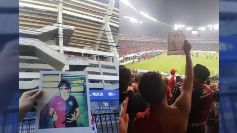 Llorando andamos: aficionado celebra Atlas campeón con su foto de su madre