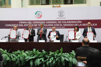 Firman Congreso del Estado y Senado de la República convenio de colaboración 