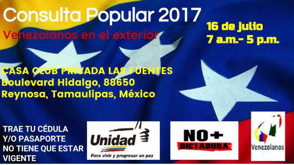 Venezolanos organizan consulta en Reynosa