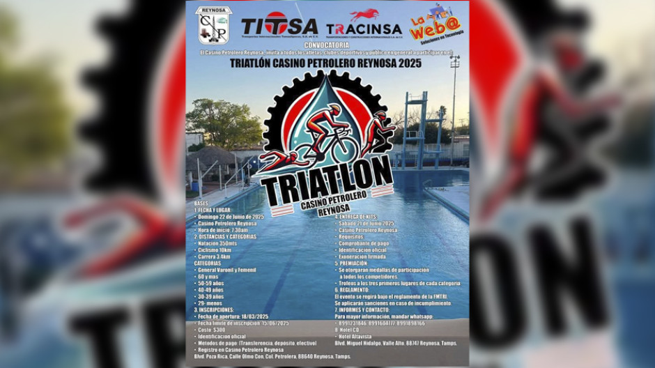 Impulsa Gobierno de Reynosa Triatlón Casino Petrolero 2025