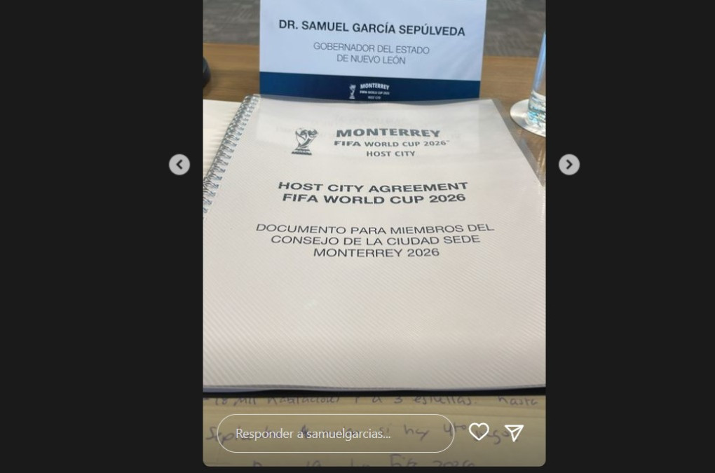 Samuel García se reúne con FIFA y revela podría tener Monterrey 4 partidos en Mundial 2026