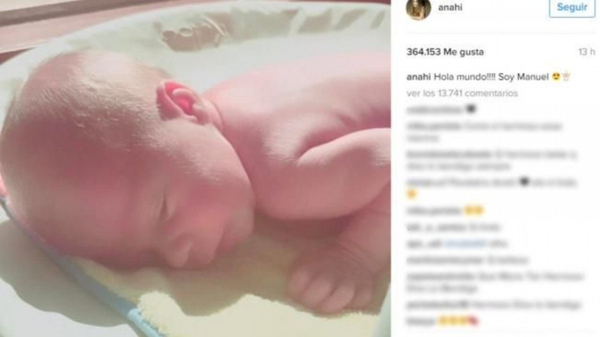 Anahí publica foto de su bebé en la que se aprecia su rostro