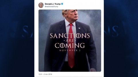 Trump anuncia sanciones a Irán al estilo Games of Thrones