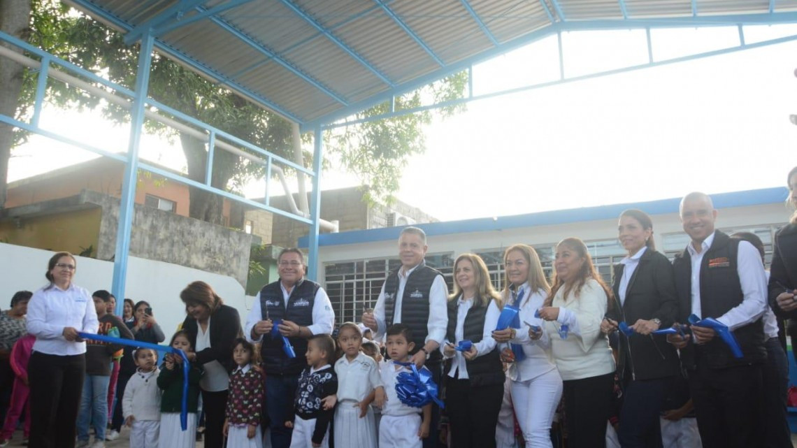 Inaugura Chucho Nader Nueva Techumbre en Jardín de Niños