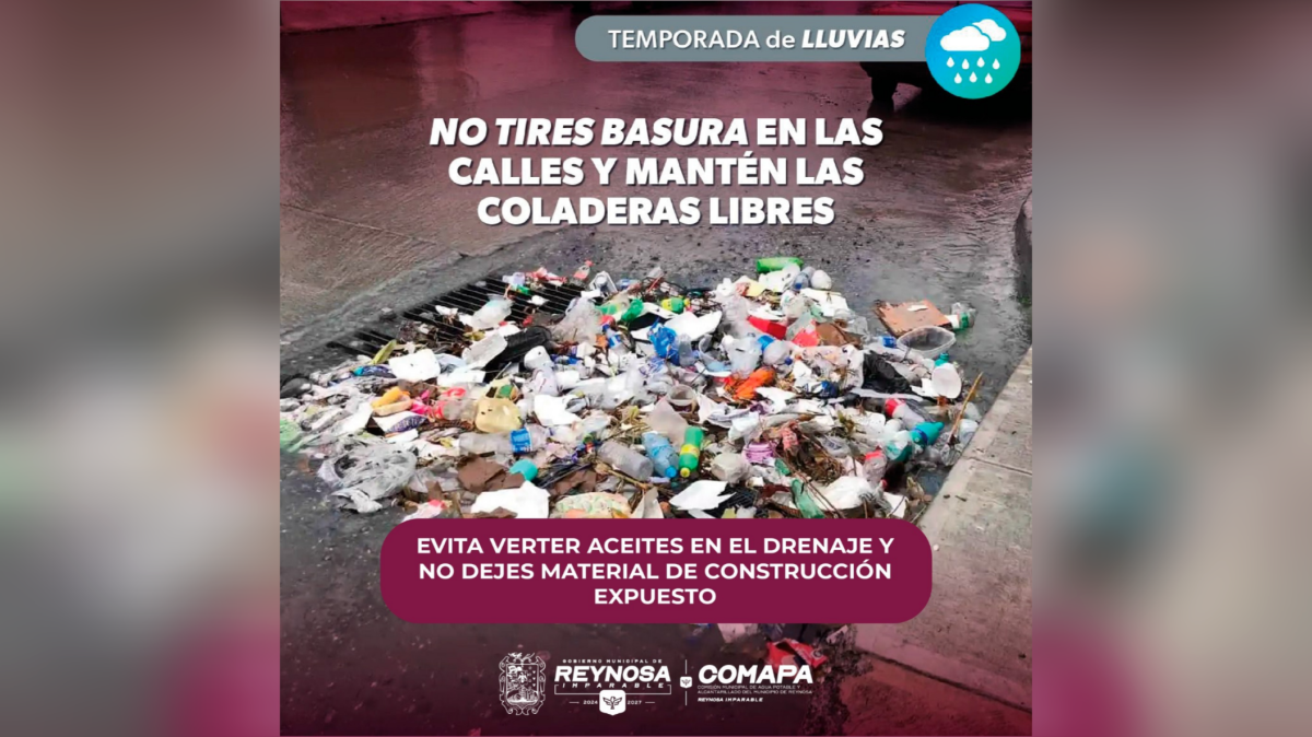 Exhorta COMAPA a evitar arrojar basura en la calle y obstruir las alcantarillas