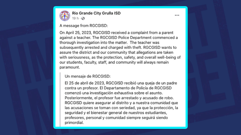 Detienen a un profesor de Río Grande City acusado de robo