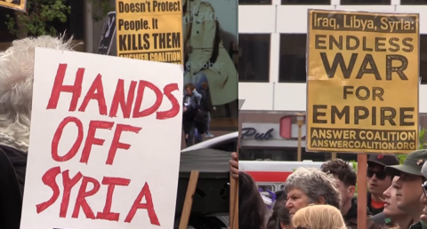 Protestas en Damasco por bombardeo de EU