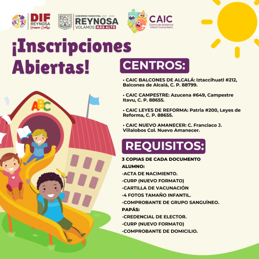 Realiza DIF Reynosa Inscripciones en CAIC