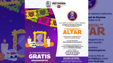 Listo Monumental Altar del Día de Muertos en Reynosa 