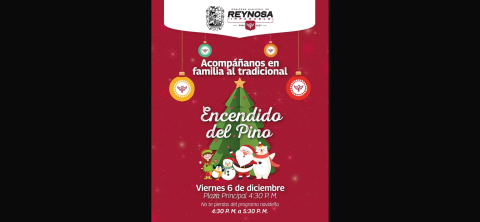 Invita el Alcalde de Reynosa al encendido del Pino Navideño más grande de Tamaulipas