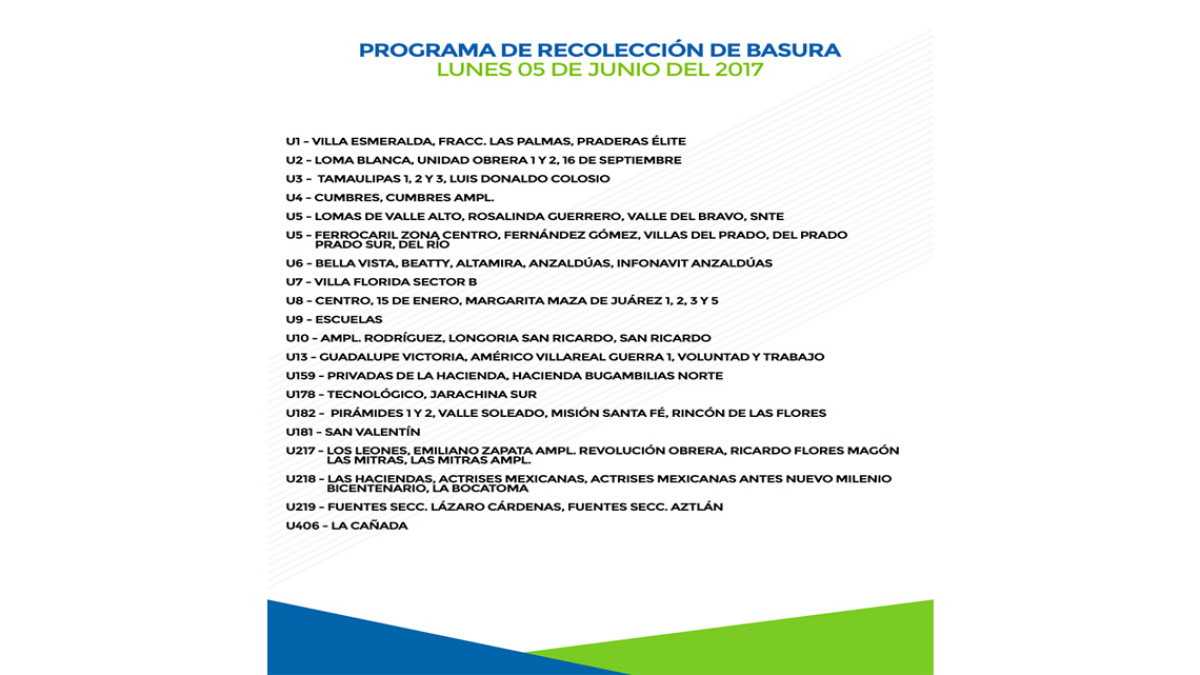 Programa de recolección de basura