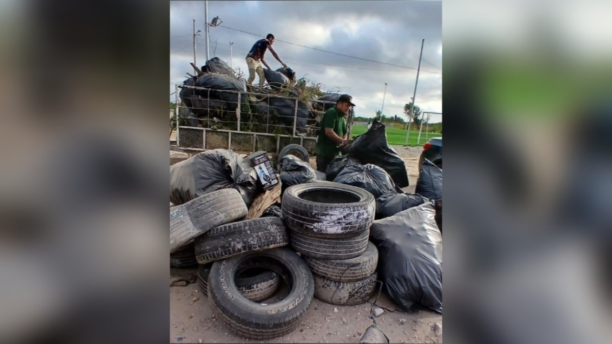 Recolectaron cuadrillas del Municipio, llantas en plazas públicas 