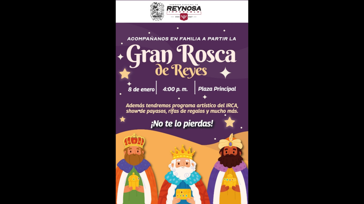 Invita Carlos Peña Ortiz a disfrutar en familia la Gran Rosca de Reyes