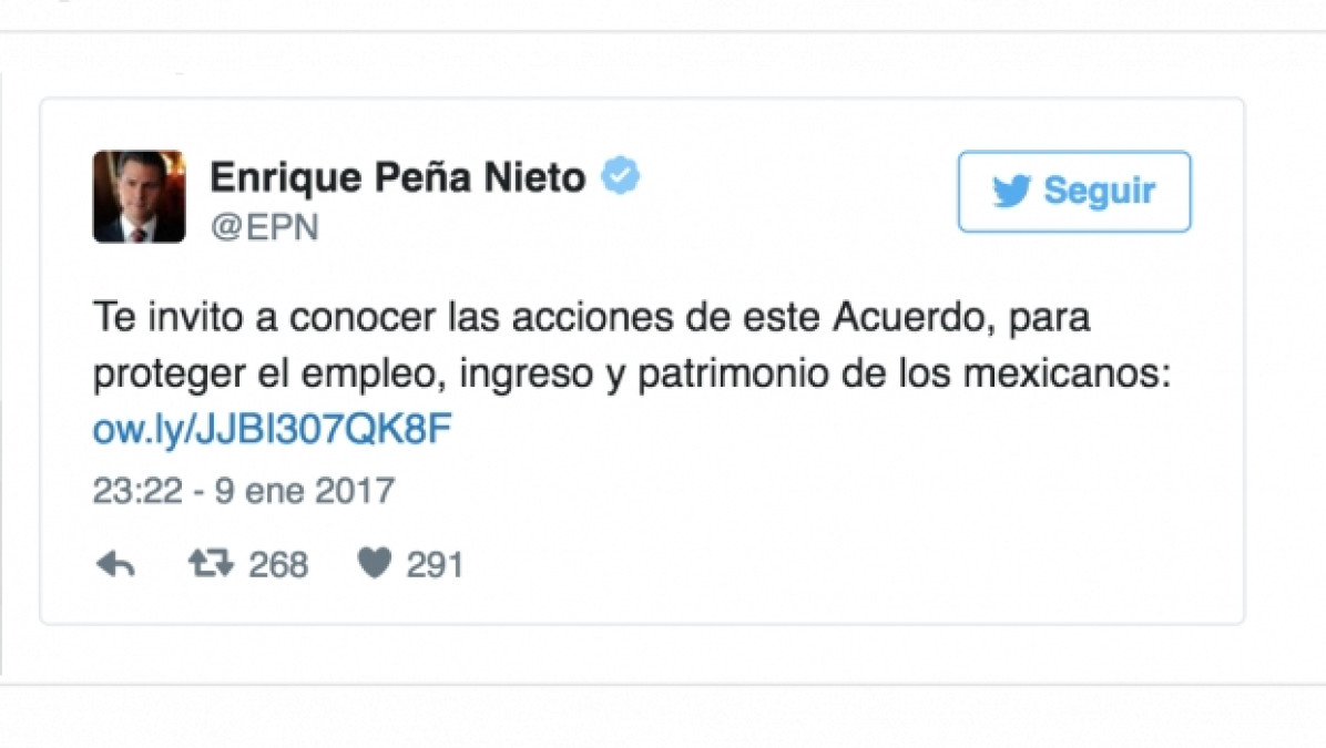 Difunde Peña Nieto anexo del Acuerdo para el Fortalecimiento Económico