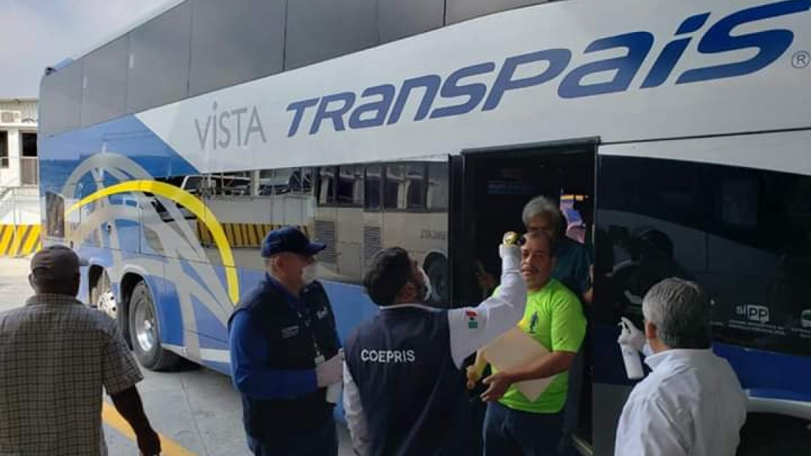 Aplican filtros sanitarios en Tamaulipas