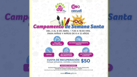 Invita Cecudi a "Campamento de Semana Santa"