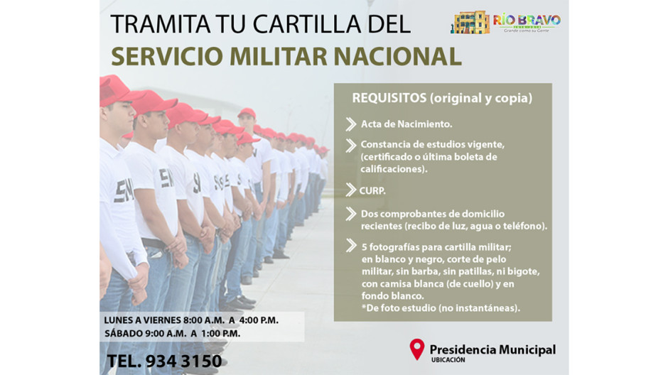 Invita Ayuntamiento a trámite de cartilla del Servicio Militar